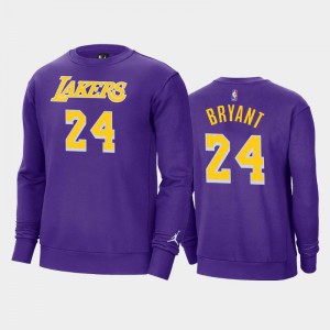 Men's Kobe Bryant #24 Purple Los Angeles Lakers Jordan Brand Fleece Crew Statement Sweatshirts 646528-759