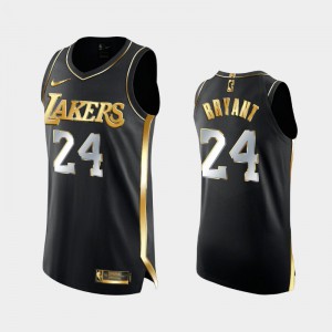 Mens Kobe Bryant #24 Golden Authentic Black Men Limited Edition Los Angeles Lakers Jerseys 763353-383