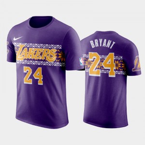 Men Kobe Bryant #24 Purple Holiday Los Angeles Lakers Ugly Christmas T-Shirts 542174-541