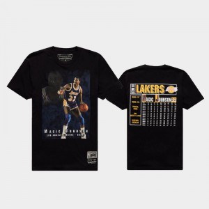 Mens Magic Johnson Los Angeles Lakers Hardwood Classics Black TC T-Shirt 588977-578
