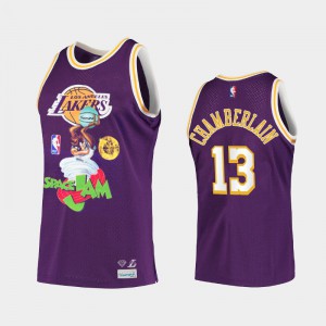 Men's Wilt Chamberlain #13 Limited Purple Los Angeles Lakers Diamond Supply Co. x Space Jam x NBA Jersey 693885-144