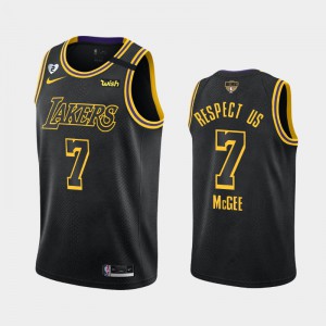 Men's JaVale McGee #7 2020 NBA Finals Bound Respect Us Honor Kobe and Gianna Los Angeles Lakers Black Jerseys 733335-742