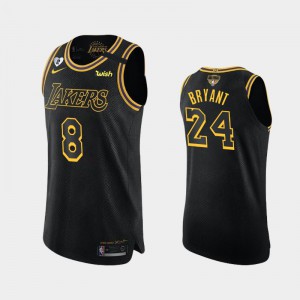 Men Kobe Bryant #24 Los Angeles Lakers 2020 NBA Finals Bound Black Kobe and Gianna Tribute Dual Number Authentic Jerseys 455256-697