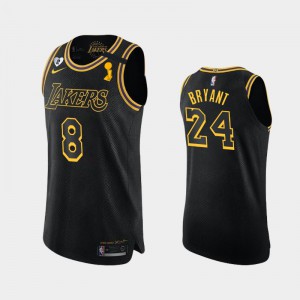 Men's Kobe Bryant #24 For Kobe and Gianna Dual Number Los Angeles Lakers 2020 NBA Finals Champions Black Jersey 270955-865