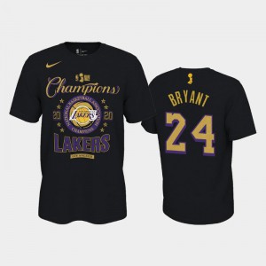 Mens Kobe Bryant #24 Los Angeles Lakers Black 2020 NBA Finals Champions Locker Room T-Shirts 646710-756