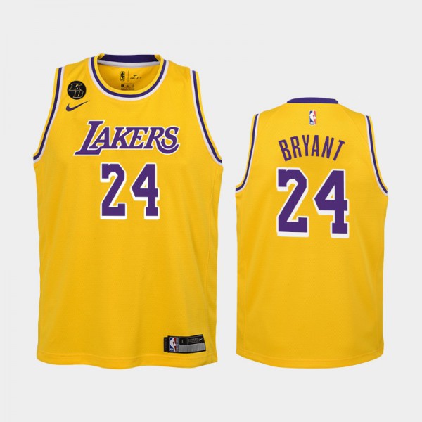 Youth(Kids) Kobe Bryant #24 White 2020 RIP Los Angeles Lakers